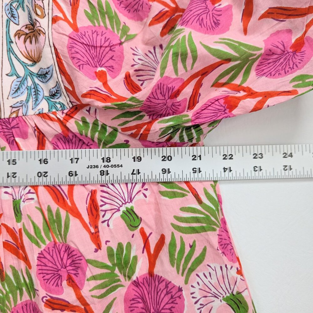 NWT THML Pink Floral Boho Peasant Top Medium - Picture 9 of 14